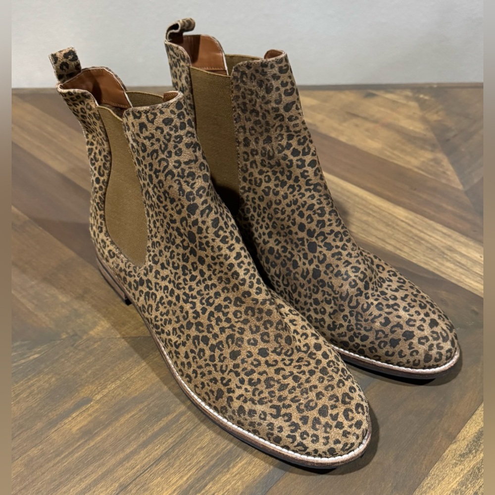 Lucy Avenue Leopard Ankle Boots Boots Animal Print Women’s 11